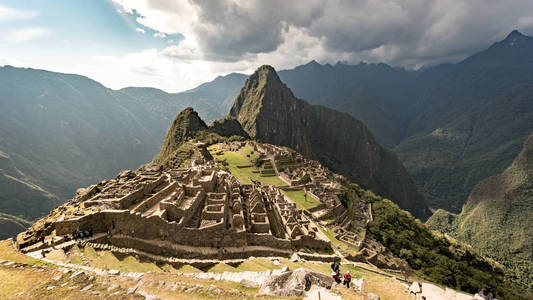 视图的丢失印加城市的马丘比丘附近库斯科，秘鲁