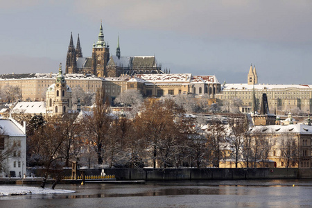 布拉格布拉格城堡的浪漫圣诞城, 捷克共和国