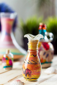 彩砂装饰玻璃瓶图片
