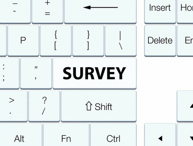 调查白色键盘按钮
