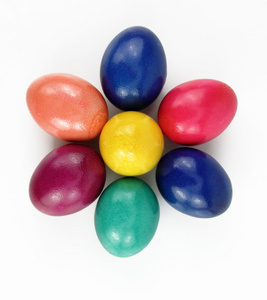 彩色复活节彩蛋呈花的形状