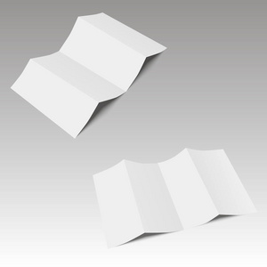 空白四折叠折页纸传单, 传单, 大。矢量插图