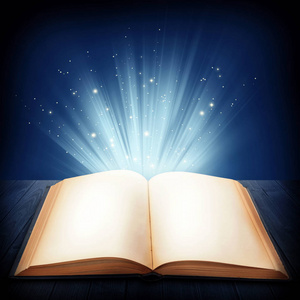 打开魔法书照片