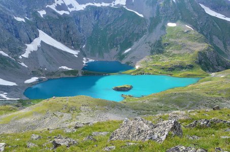 俄罗斯，西高加索，Imeretinskoye 湖夏季