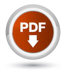 Pdf 下载图标总理棕色圆形按钮