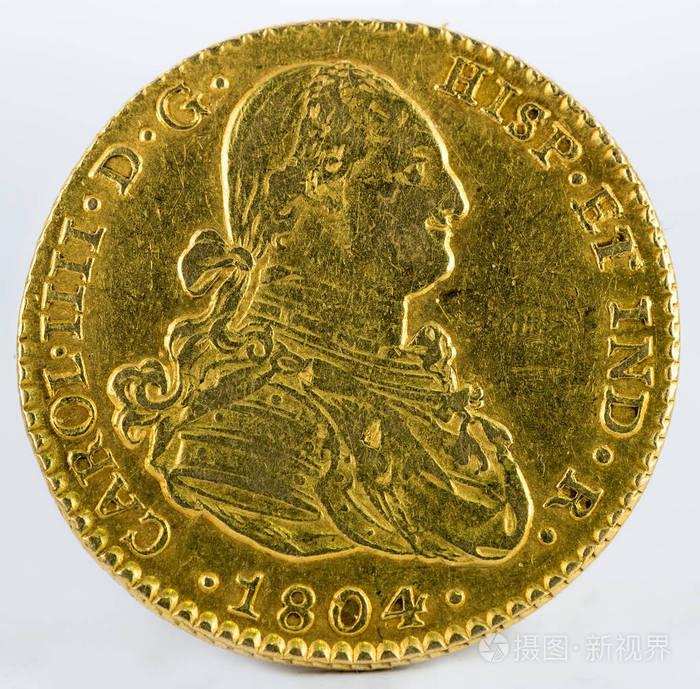 古老的西班牙金币正面