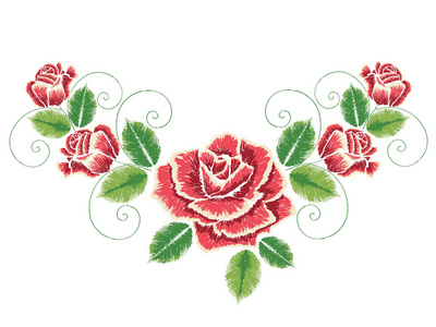 刺绣玫瑰装饰