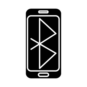 智能手机通信图标，矢量插画，孤立的背景上的黑色标志