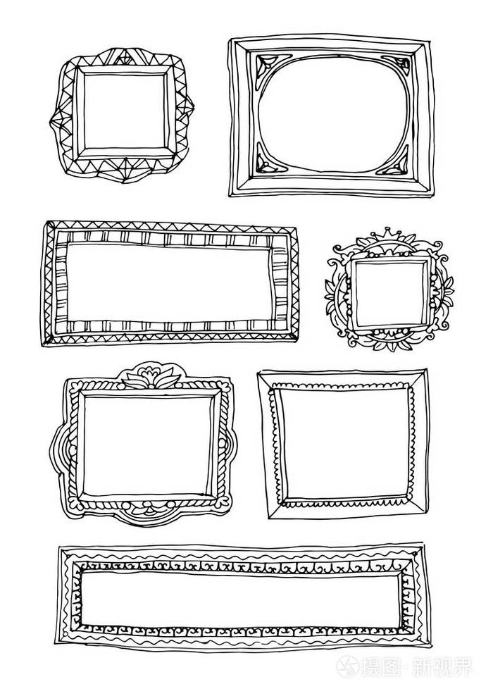 手绘涂鸦框架集
