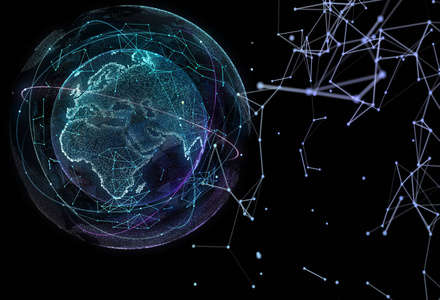 规则形状的数字化生成图像-未来派背景-混沌数字红色黄色绿色图形-奇