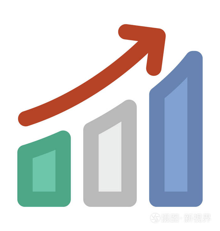 业务增长平面矢量图标