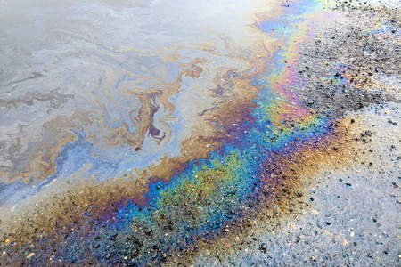 水中油性光泽的彩虹颜色图片