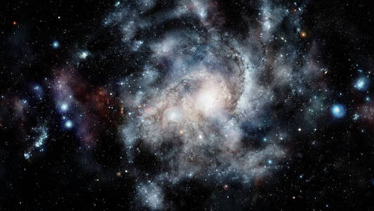 闪亮的星星和银河空间。夜空背景。由 Nasa 提供的这幅图像的元素