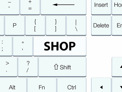 商店白色键盘按钮