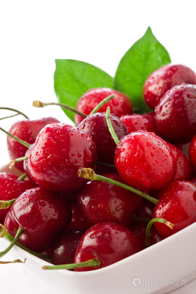 在白色背景上的樱桃照片-正版商用图片02mp3d-摄图新视界