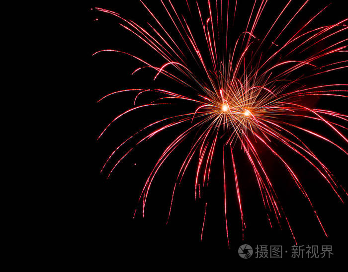 烟花的美丽的红色星
