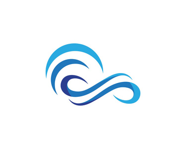 水波浪 Logo 模板矢量