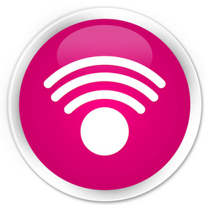 Wifi 图标溢价粉红色圆形按钮