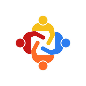 四人团队四人团队小组矢量插画照片