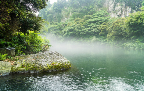 在济州岛天地渊瀑布公园花园图片