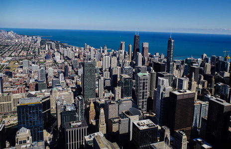 芝加哥地平线和大型办公楼