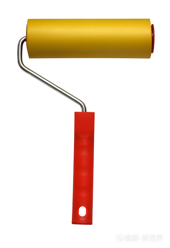 隔离在白色上的一套油漆滚筒