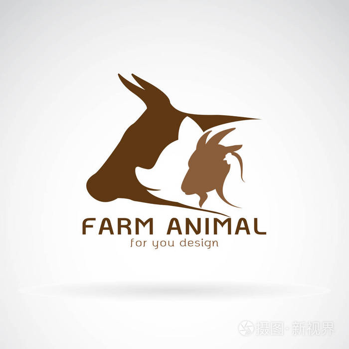 牛, 猪, 鸡, 山羊.图标