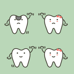 牙科诊所治疗美学牙科的概念牙齿的例证与蛀牙快乐的小女孩吃巧克力