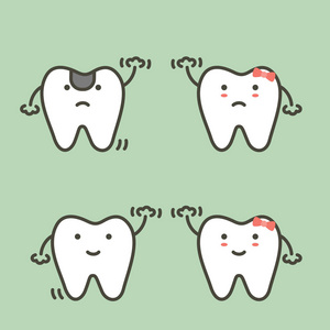 蛀虫牙齿 可爱卡通图片