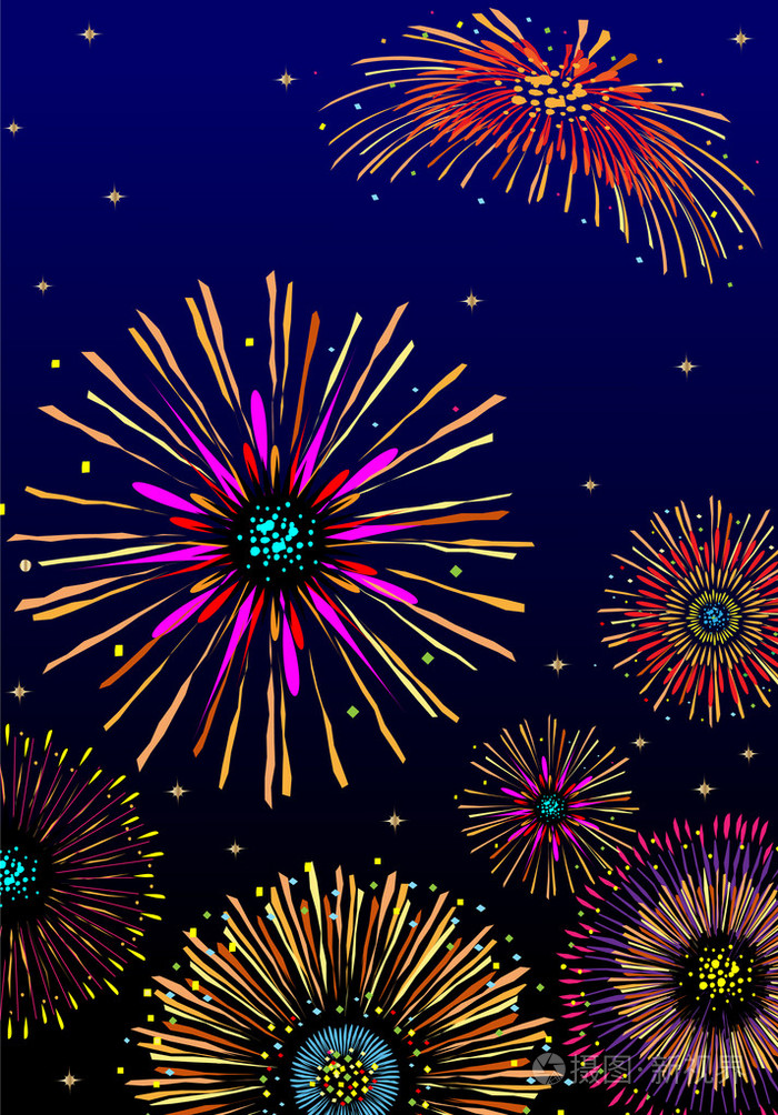 烟花庆典插画-正版商用图片02nmje-摄图新视界