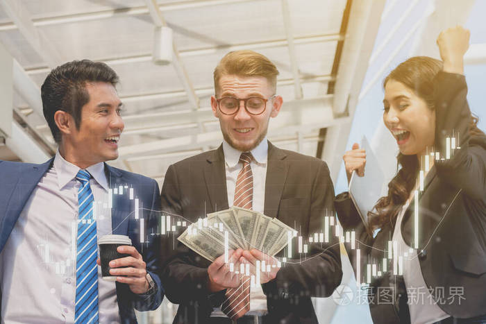 成功的交易者概念生意人愉快的投资增长m