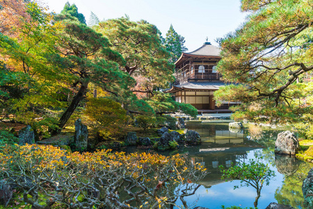 美丽的建筑，在银阁银阁寺