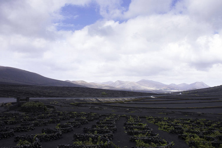 火山 La 日冕和葡萄谷兰萨罗特, 加那利群岛, 西班牙