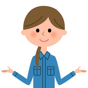 女工人, 摊开双手/这是一个女性工人谁摊开双手的例证照片