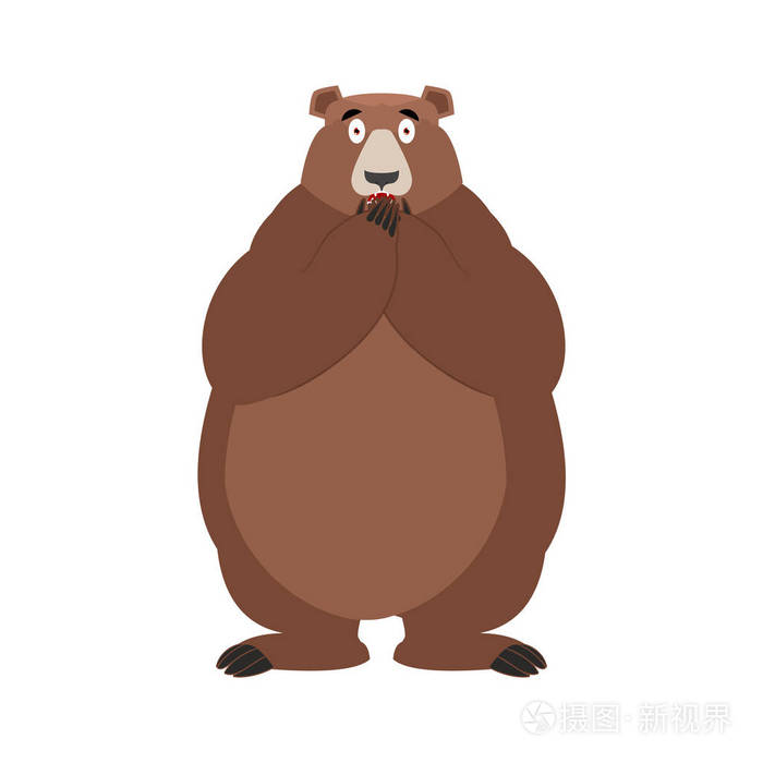 熊吓坏了omg动物哦我的上帝表情受惊的灰熊vec