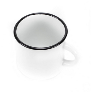 白色背景的白色空白搪瓷杯图片