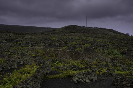 火山 La 日冕和葡萄谷兰萨罗特, 加那利群岛, 西班牙