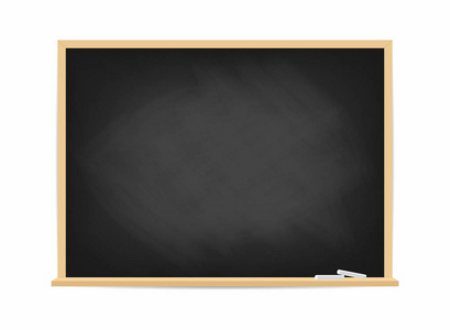 学校的黑板。肮脏的黑色黑板上的粉笔痕迹在背景上孤立