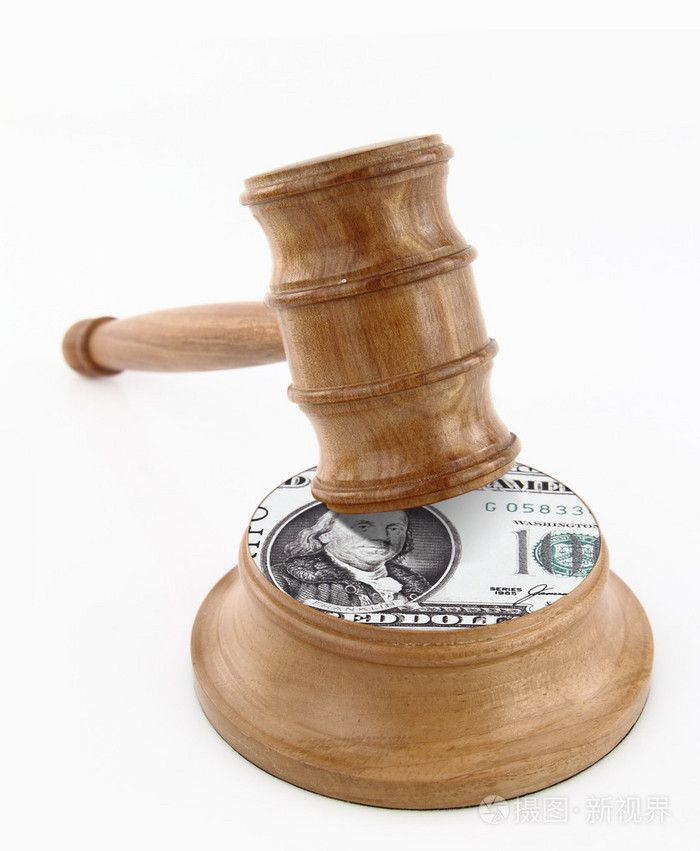 美元设计的木槌拍卖照片-正版商用图片02o471-摄图新视界
