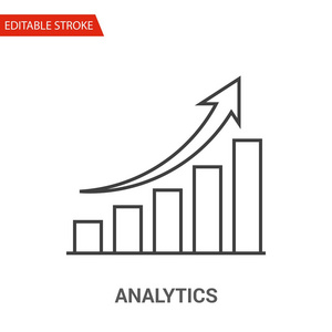 分析图标。细线矢量插图