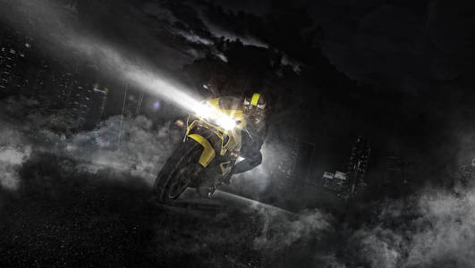 夜晚摩托车飙车图片图片