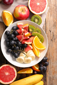 健康饮食, 不同的新鲜水果, 关闭视图