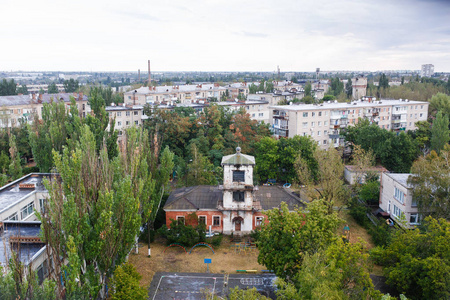 老灯塔在城市 Berdiansk 的老部分, 乌克兰