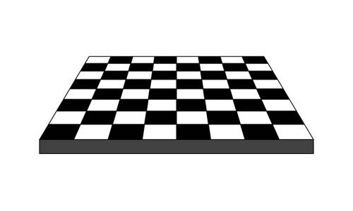 空的国际象棋棋盘,全景视图照片