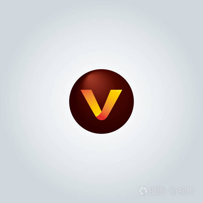 v金字母徽标矢量图示