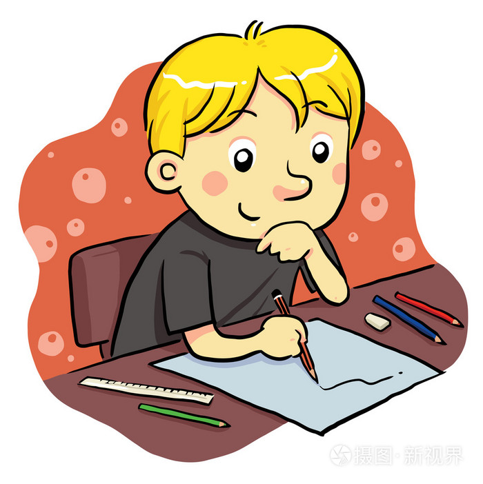 学习,研究( study的现在分词 ) 想出 详细地检查 背诵(台词等)插画