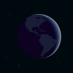 行星地球从空间和月亮发光。矢量