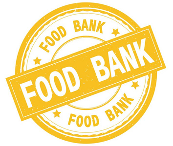 食品银行, 黄色圆橡皮印章的书面文本