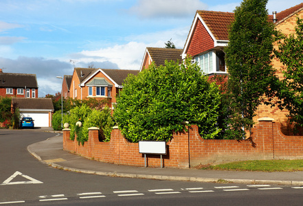 英国街上的城镇住宅