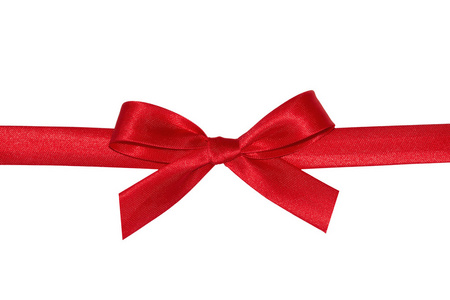 带丝带的红色礼品弓。
